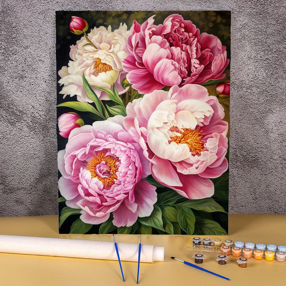 Home Improvement Tv Show - Diy pintura por números peônia flor