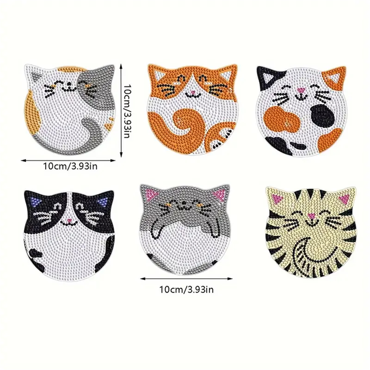 6 peças/set diy gato strass pi - Home Improvement Diy avaliação e preço